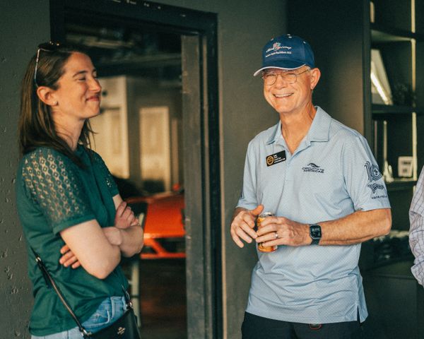 Porsche club of Atlanta enjoys the customer area at Wolfpen European Auto Repair in Roswell, Georgia