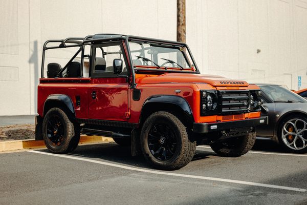 Vintage Land Rover Defender at Wolfpen Wednesday in Roswell Georgia