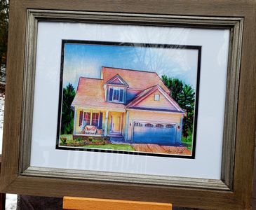 house drawing,  realtor gift, housewarming present, home portrait 