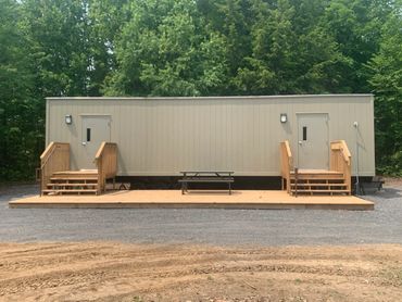 2500 sq ft of decking built of student housing at Newport Adventure Camp in Huntsville Ontario. Incl