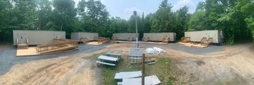 2500 sq ft of decking built of student housing at Newport Adventure Camp in Huntsville Ontario. Incl