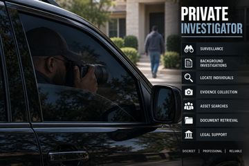 Private investigator surveilling a person from a car.