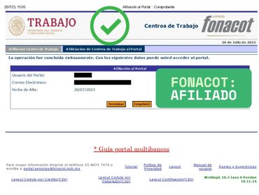 Cumplimiento en el registro ante el Instituto del Fondo Nacional para el Consumo de los Trabajadores