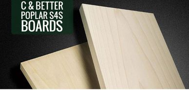C & Better, Kiln Dried S4S Poplar boards.