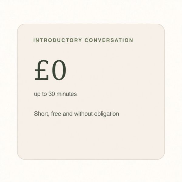 Free 30-minute introductory conversation.