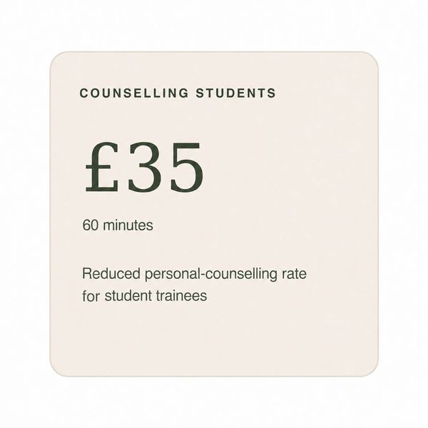 Reduced counselling rate for student trainees
