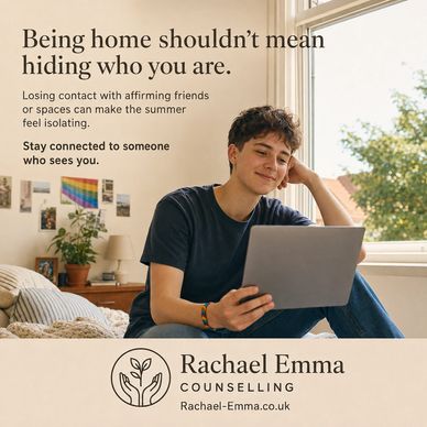 Person looking at a tablet, promoting connection and self-acceptance.