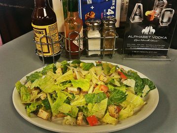 Chopped Caesar salad on a plate