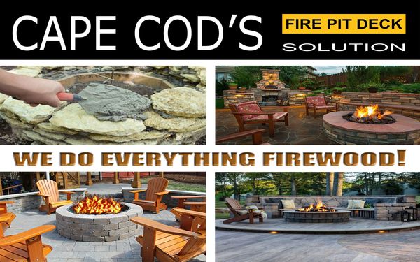 We also do fire-pit custom decks (stone and/or wood), and we build firewood storage sheds/gazebos
