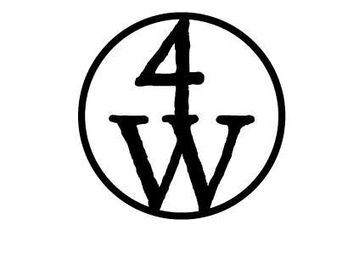 Black and white logo with the number 4 above a W inside a circle.