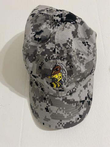 Big Bee Bee LLC logo embroidered on gray digital camo hat