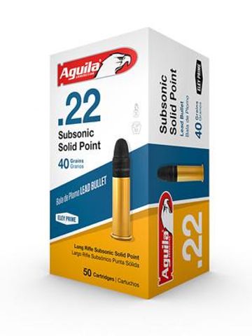 Aguila Subsonic .22 LR solid point 40 gr ammo