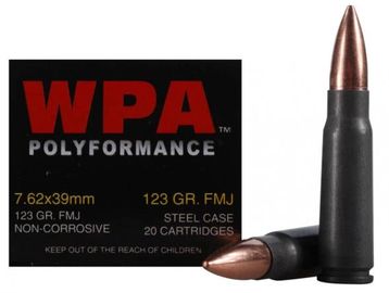 Wolf ammunition 7.62X39 steel case FMJ 123 gr