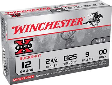 Winchester Super-X 12 gauge 00 buckshot 2-3/4" ammo