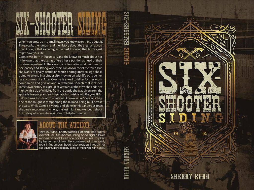 Book cover of 'Six-Shooter Siding' by Sherry Rudd.