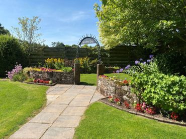 The gardens and grounds of The Mill Forge Hotel near Gretna Green