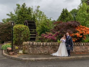 The gardens and grounds of The Mill Forge Hotel near Gretna Green