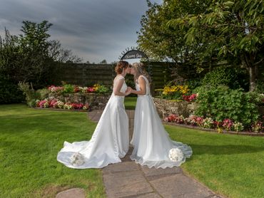 The gardens and grounds of The Mill Forge Hotel near Gretna Green
