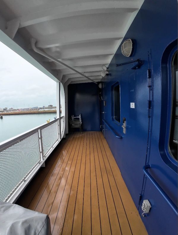 Private Side Balcony with seating.