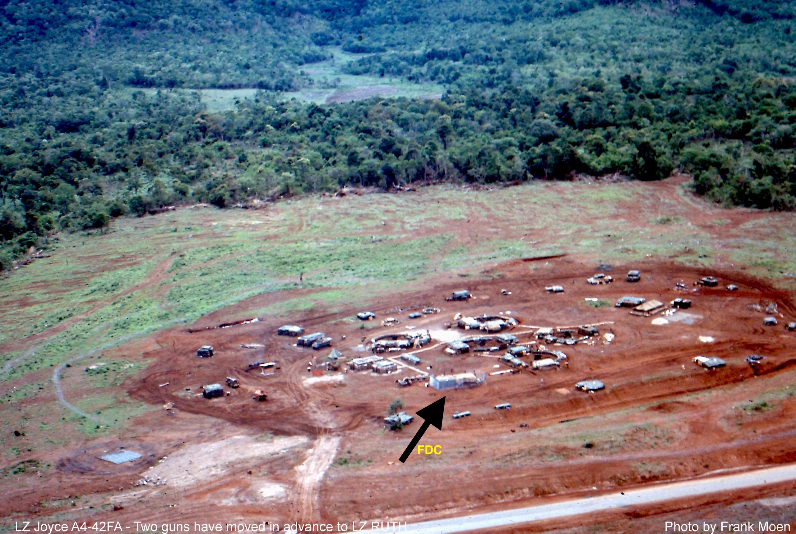 LZ Joyce Highway 14 - Arrow shows location of FDC
Photo by Frank Moen