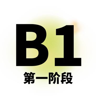 Bold B1 text with Chinese characters below on a light background.