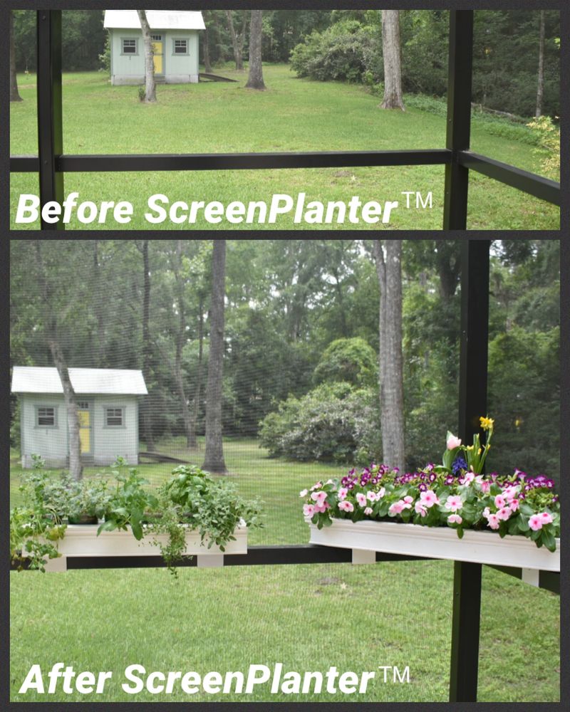 Beautify Your Screen Patio with Decorative ScreenPlanter Planter Boxes - Before and After photos