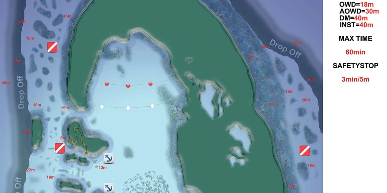 DOLPHIN HOUSE DIVING SITE MAP