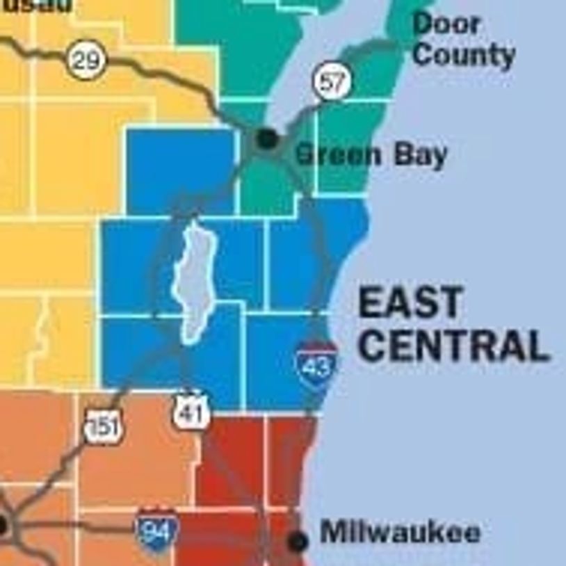 Map of Wisconsin Santas Northeast Region