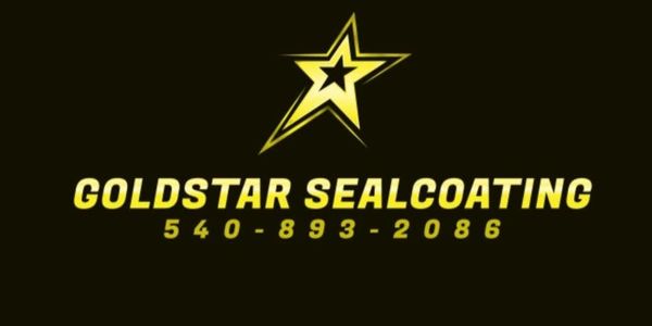 Logo of Goldstar Sealcoating with a star and contact number.