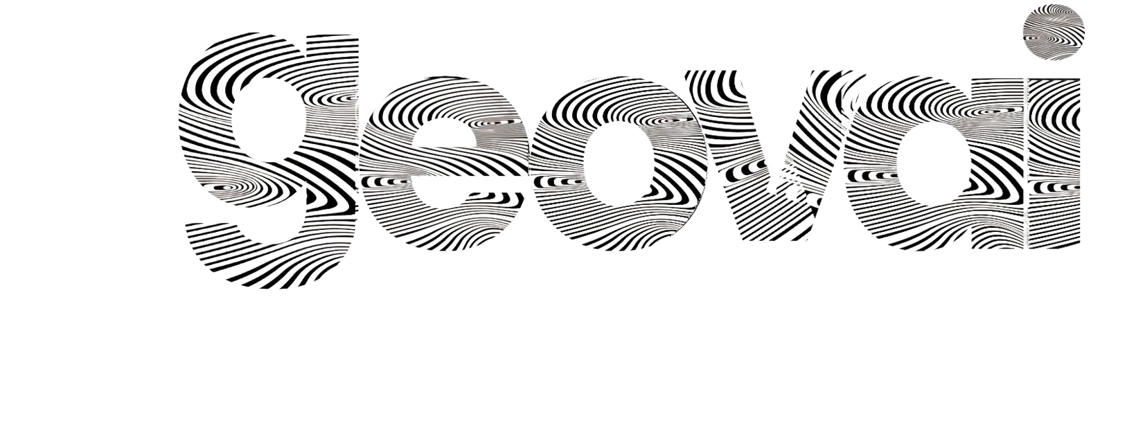 The word 'geovi' with a fingerprint texture inside the letters.