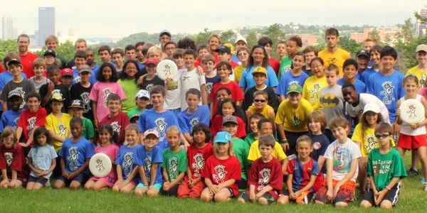 A group photo from camp