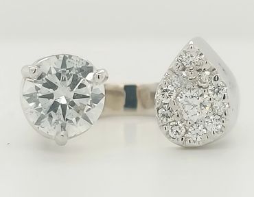 14k white gold celebration ring pave set