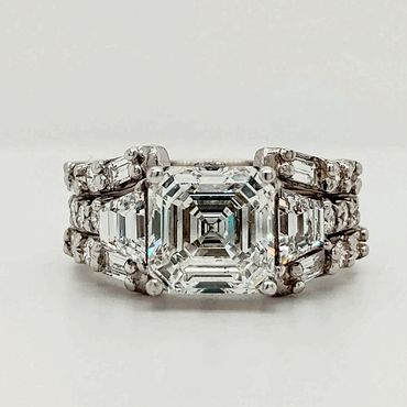 asscher cut diamond engagment ring