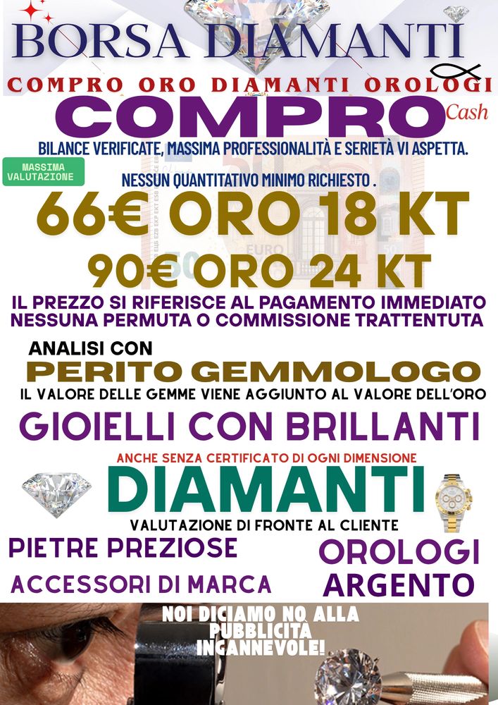 Compro oro Catania volantino che cosa compriamo ?