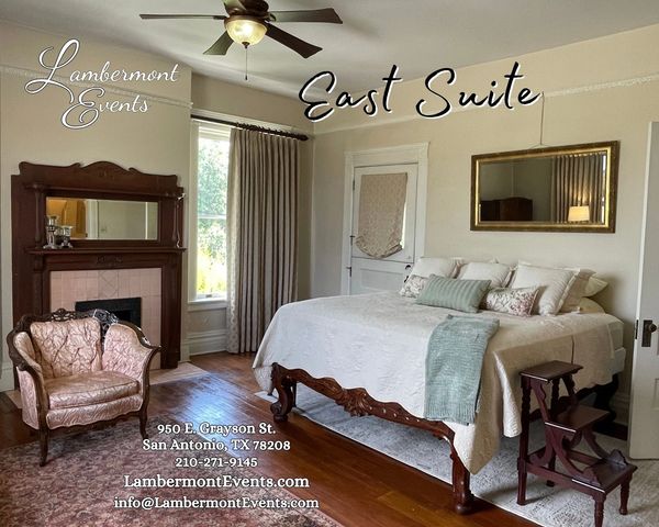 East Suite at a Wedding Venue with overnight guest rooms in San Antonio, TX. Castle Wedding inspired
