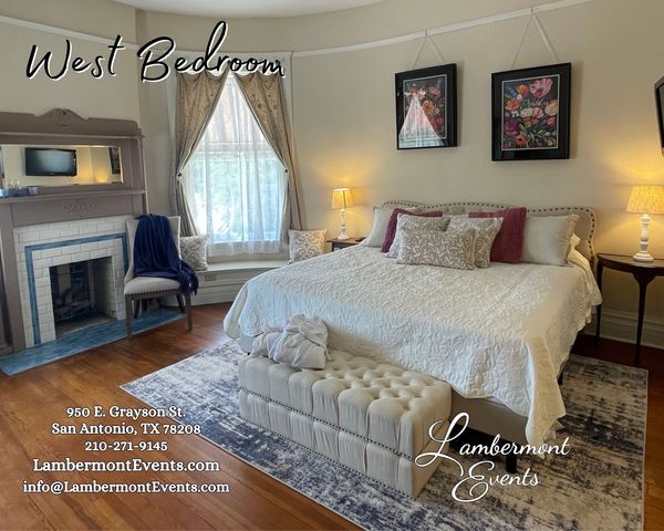 Beautiful overnight guest room for a wedding weekend in San Antonio, TX. Historic & Victorian Vibes