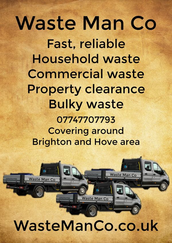 Waste man co
Brighton and Sussex reliable
Property clearance and waste disposal