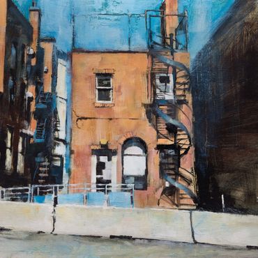 Tableau urbain de Guillaume Menuel, la belle galerie Vieux Port de Québec