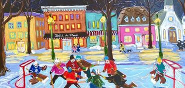 Tableau souvenirs d'enfance de Richard Brodeur, la belle galerie vieux port de Québec