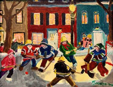 Tableau hockey. Richard Brodeur. La belle galerie quebec