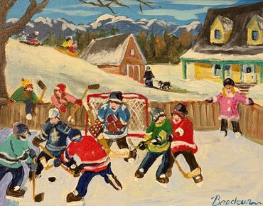 Tableau hockey. Richard Brodeur. La belle galerie quebec