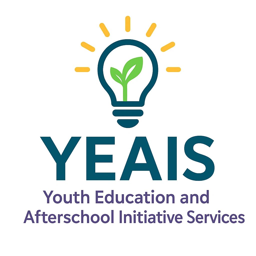 YEAIS logo with a lightbulb and leaf symbolizing growth and education.
