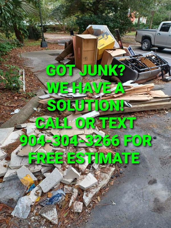 Junk and debris on curbside