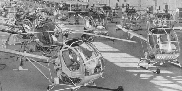 A Hughes 269 production line in Culver City.