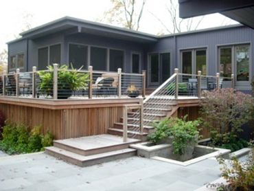 Custom deck outdoor living space