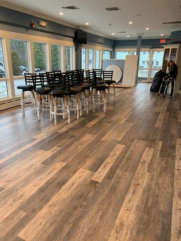 New laminate flooring, 4200 square feet, local restaurant.