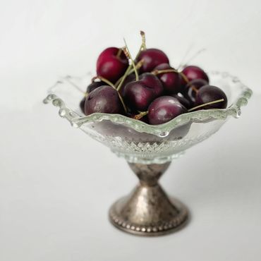 Vintage compote dish for cocktail small bites