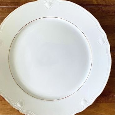 White vintage dinner plate