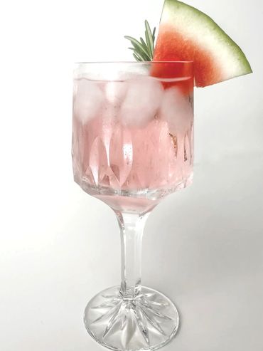 Refreshing fruity beverage served in a vintage goblet