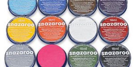 ALL SNAZAROO PRODUCTS ARE SKIN FRIENDLY, NON TOXIC  AND  WASHABLE